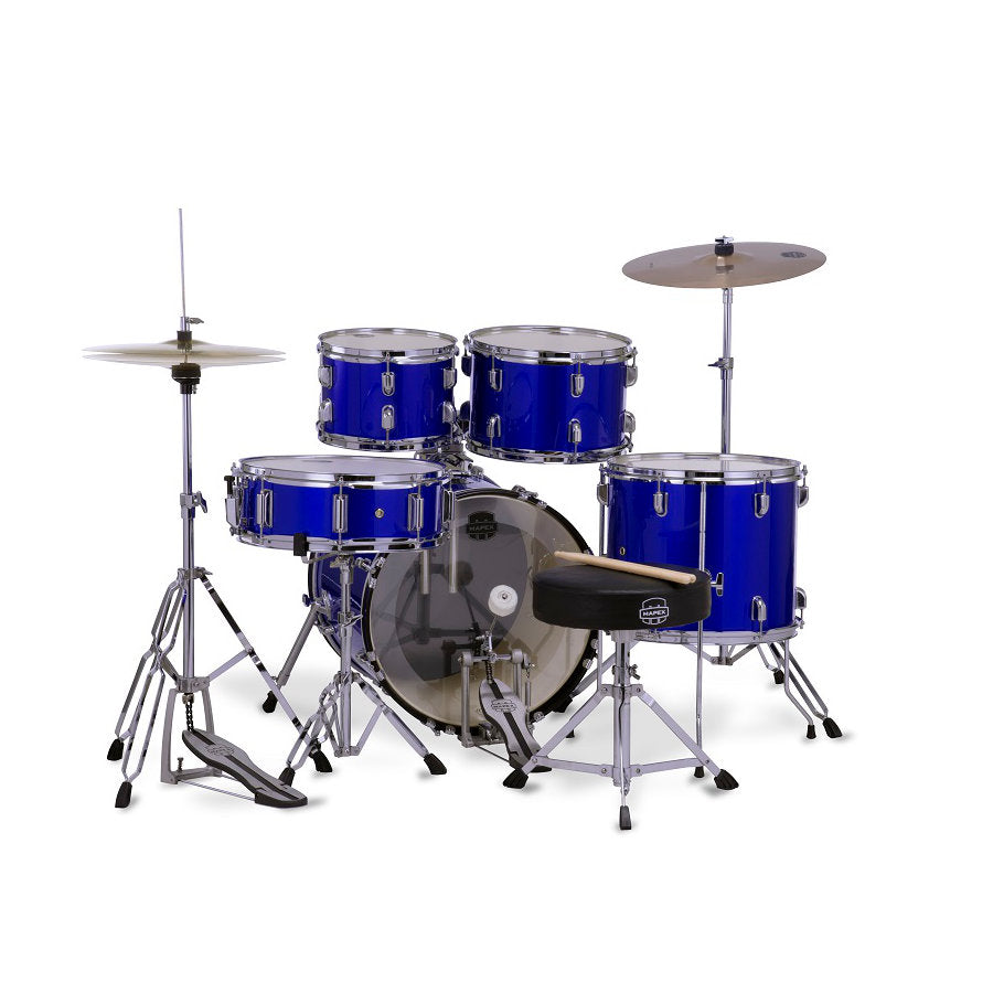 Mapex Comet 5 Piece Complete Drum Set - 18in BD - Indigo Blue - Bananas at Large®