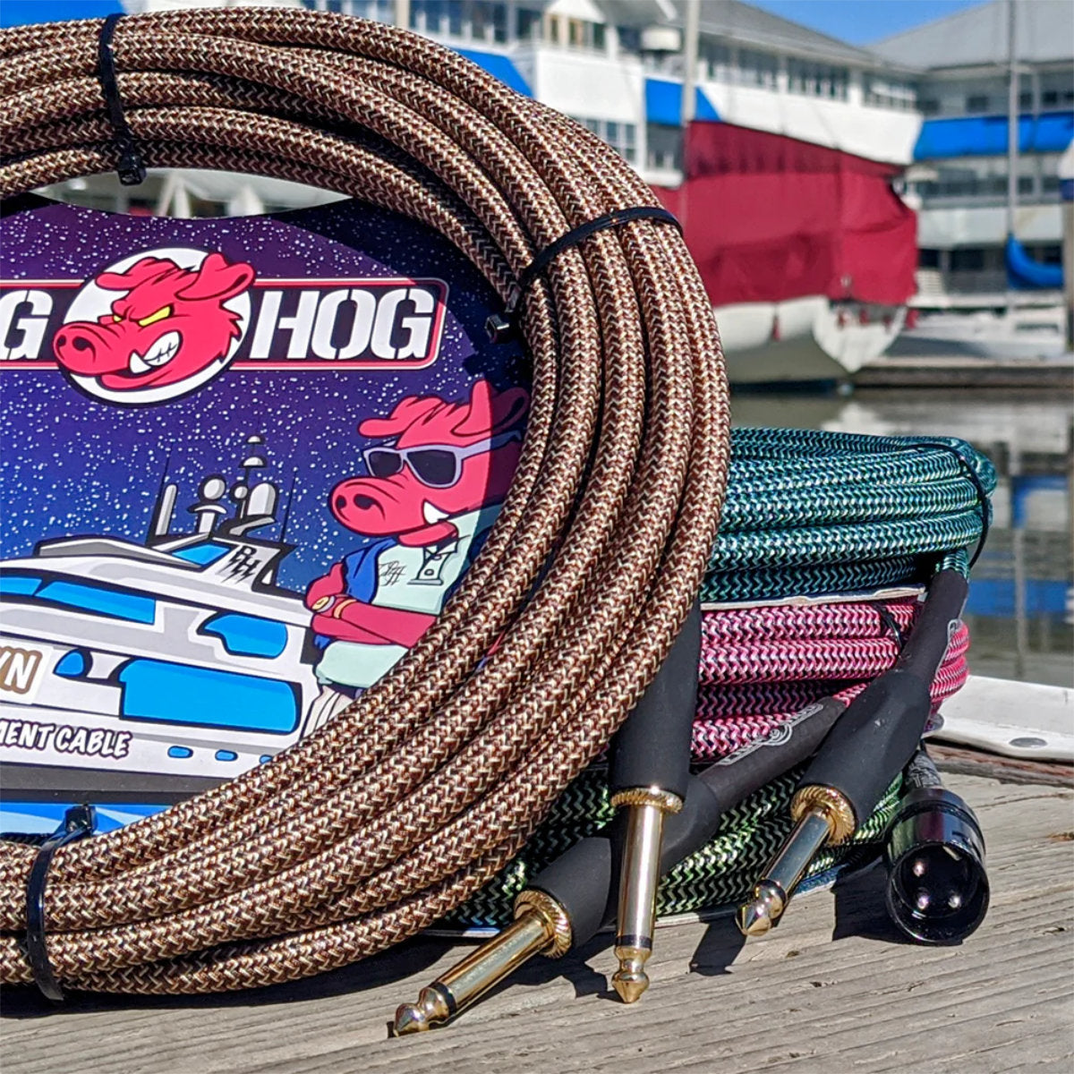 Pig Hog Instrument Cable - Right Angle - Tuscan Brown - 20 ft.