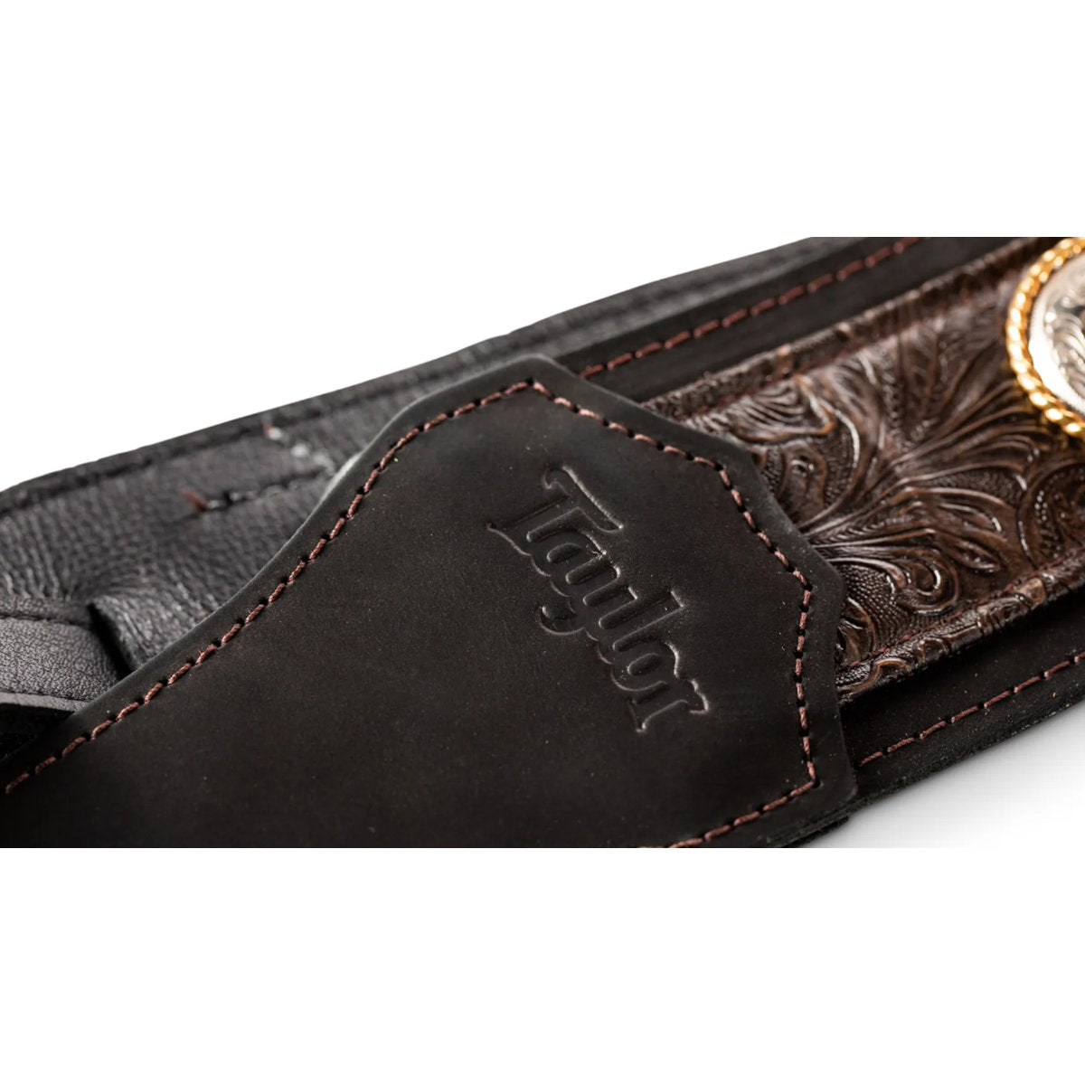 Taylor Grand Pacific 3in Brown Leather Nickel Concho Leather Strap