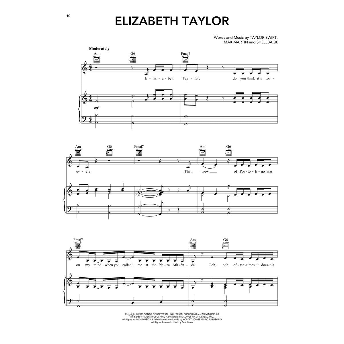 Taylor Swift - The Life of a Showgirl SongbookHal Leonard Taylor Swift - The Life of a Showgirl Piano/Vocal/Guitar Artist Songbook Softcover