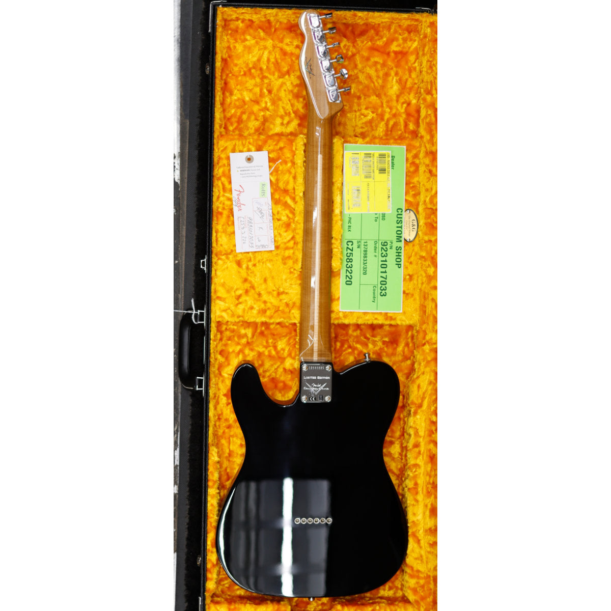 Fender Custom Shop #175 Limited Edition Hand-Selected Custom Deluxe Roasted Tele Electric Guitar - NOS w/ Matching Headcap - Black - Bananas at Large®