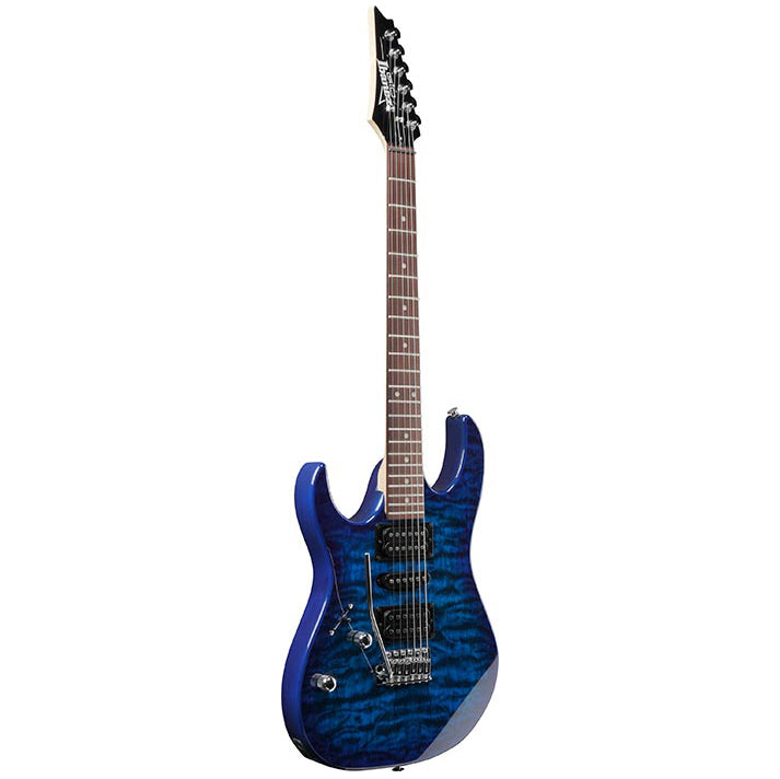 Ibanez GRX70QAL Left-Handed Quilt Top Electric Guitar - Transparent Blue Burst