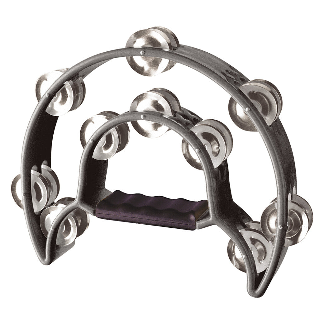 Stagg Cutaway Plastic Tambourine - 20 Jingles - Black - Bananas at Large®