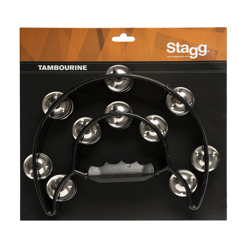 Stagg Cutaway Plastic Tambourine - 20 Jingles - Black - Bananas at Large®