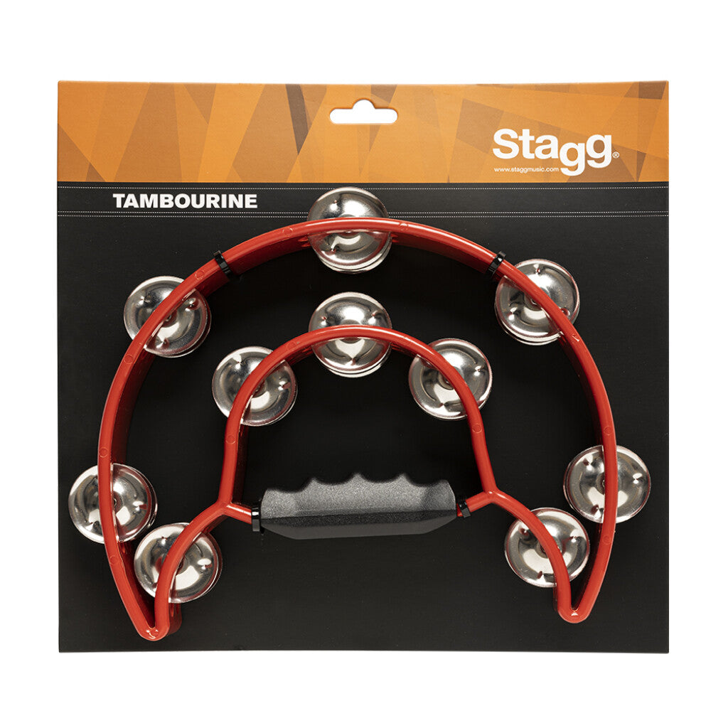 Stagg Cutaway Plastic Tambourine - 20 Jingles - Red - Bananas at Large®
