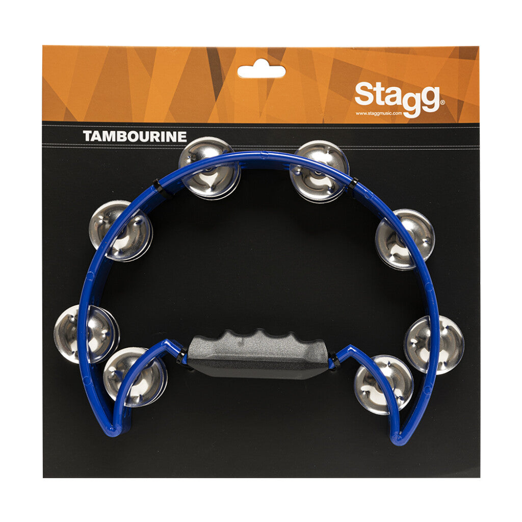 Stagg Cutaway Plastic Tambourine - 16 Jingles - Blue - Bananas at Large®