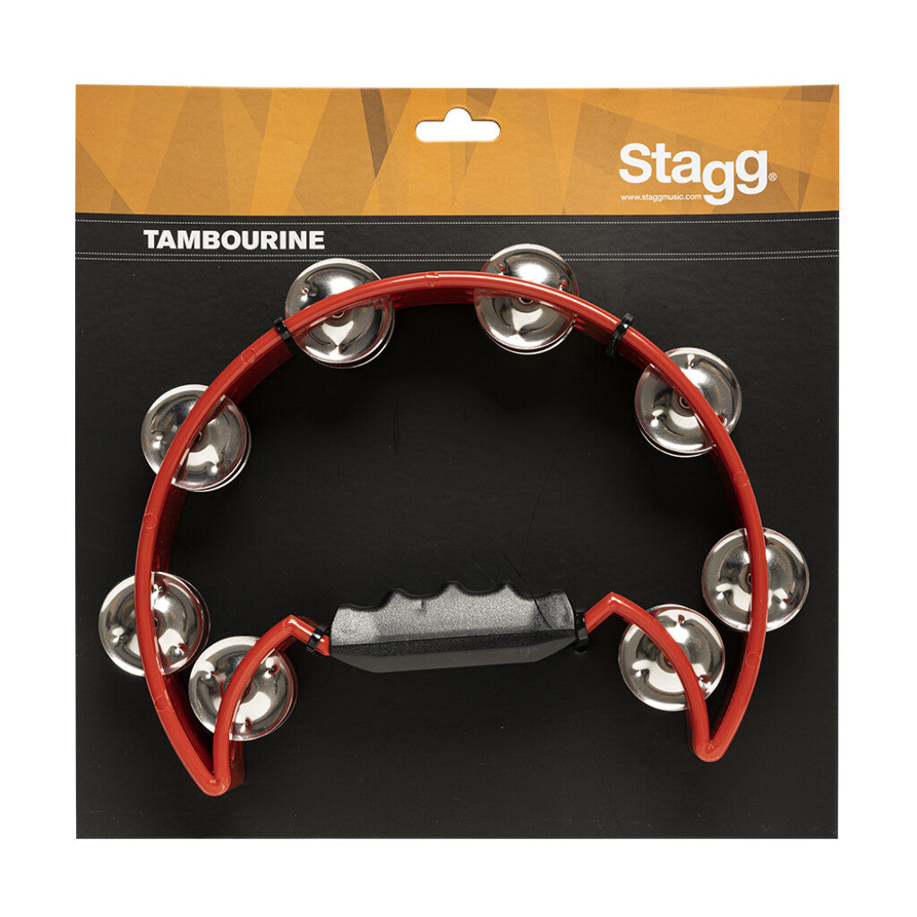 Stagg Cutaway Plastic Tambourine - 16 Jingles - Red - Bananas at Large®