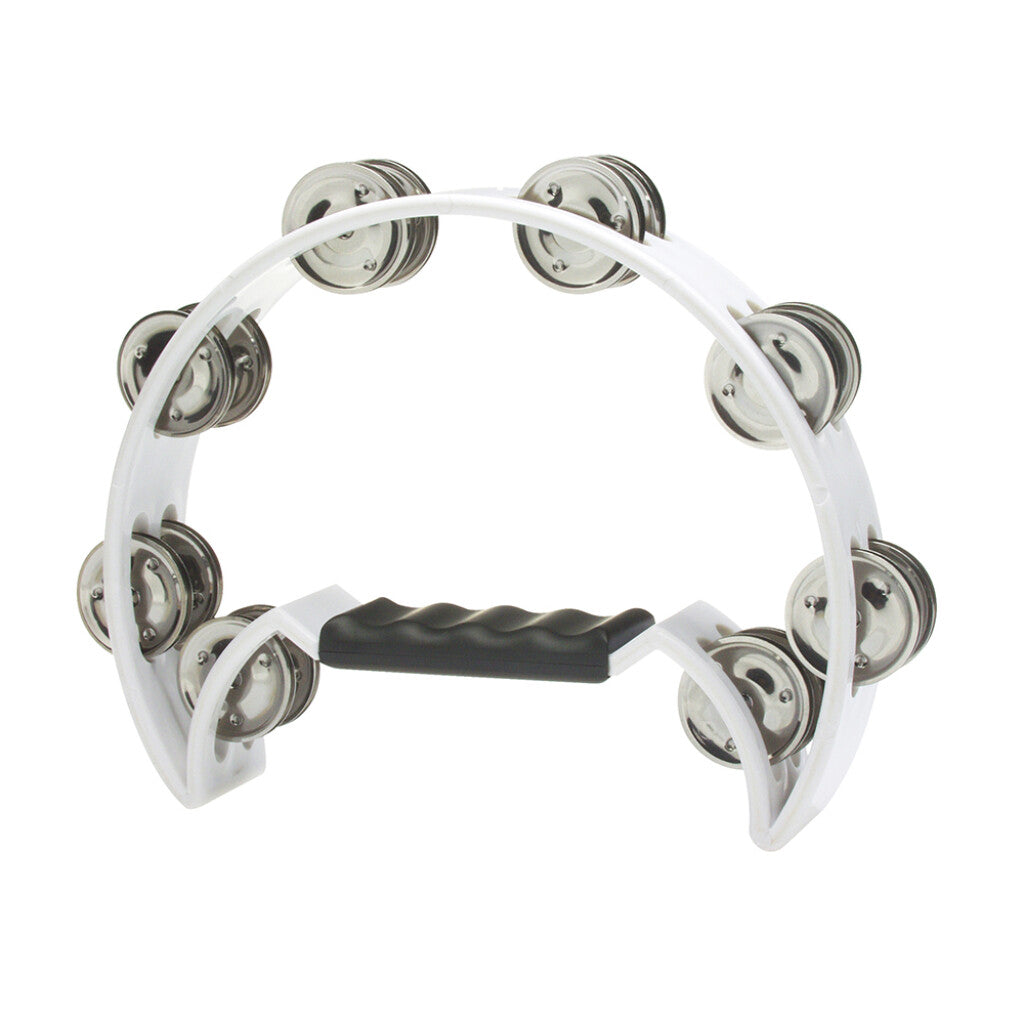 Stagg Cutaway Plastic Tambourine - 16 Jingles - White - Bananas at Large®