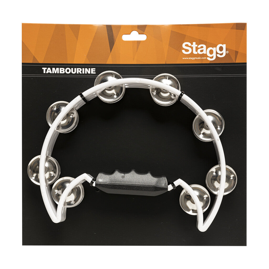 Stagg Cutaway Plastic Tambourine - 16 Jingles - White - Bananas at Large®