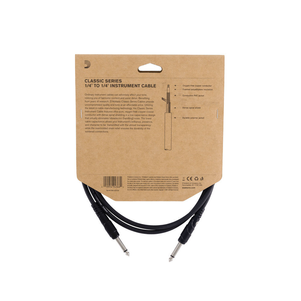 D'Addario PW-CGT-10 Classic Series Instrument Cable - Straight to Straight - 10ft - Bananas at Large®