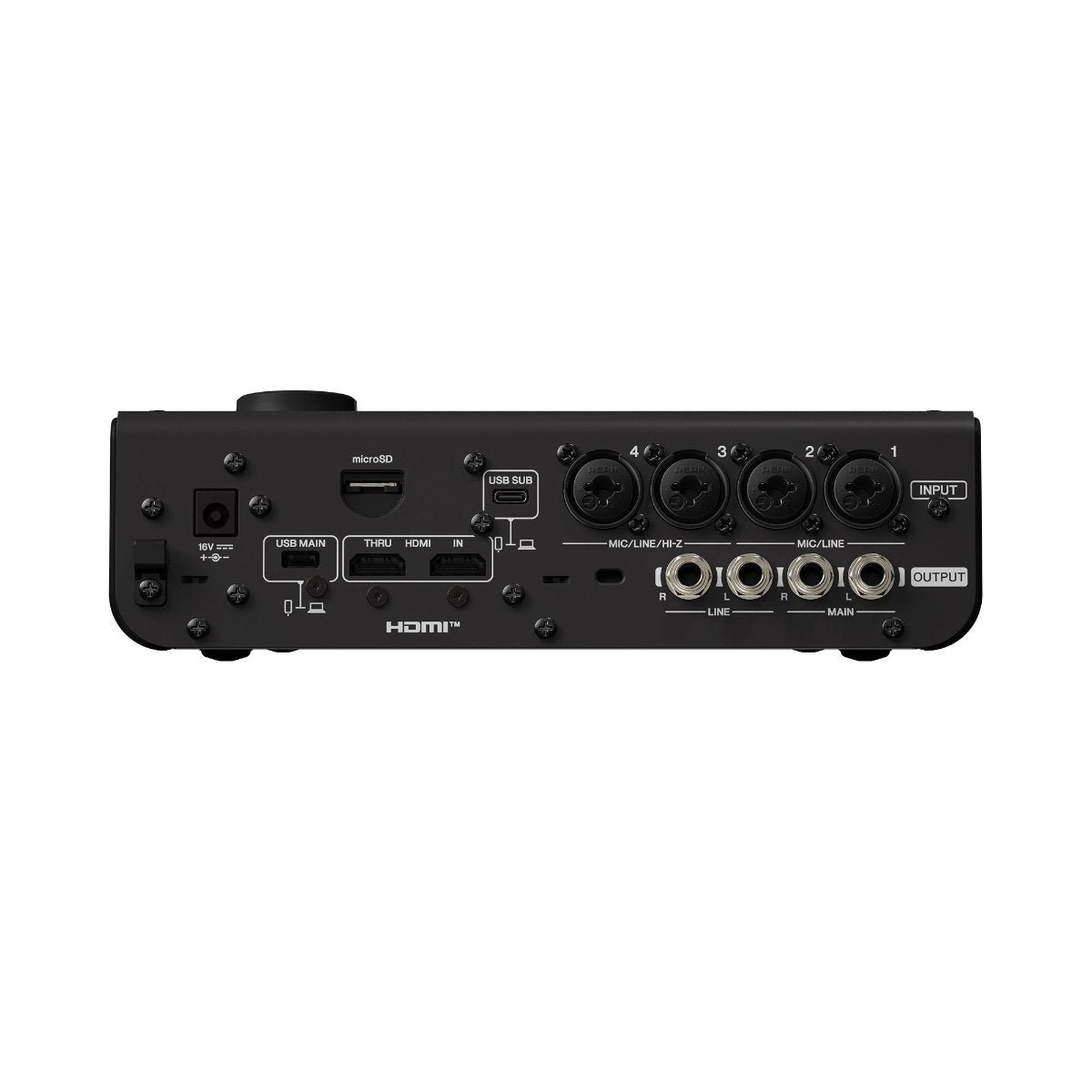 Yamaha URX44V Production Audio/Video Interface w/ Touch Screen & Built-In Effects - Black