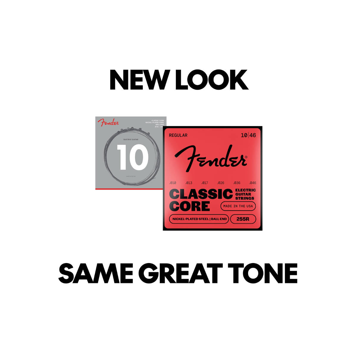 Fender Classic Core 255R Guitar Strings - Nickel-Plated Steel - Ball End - Gauges 010-046
