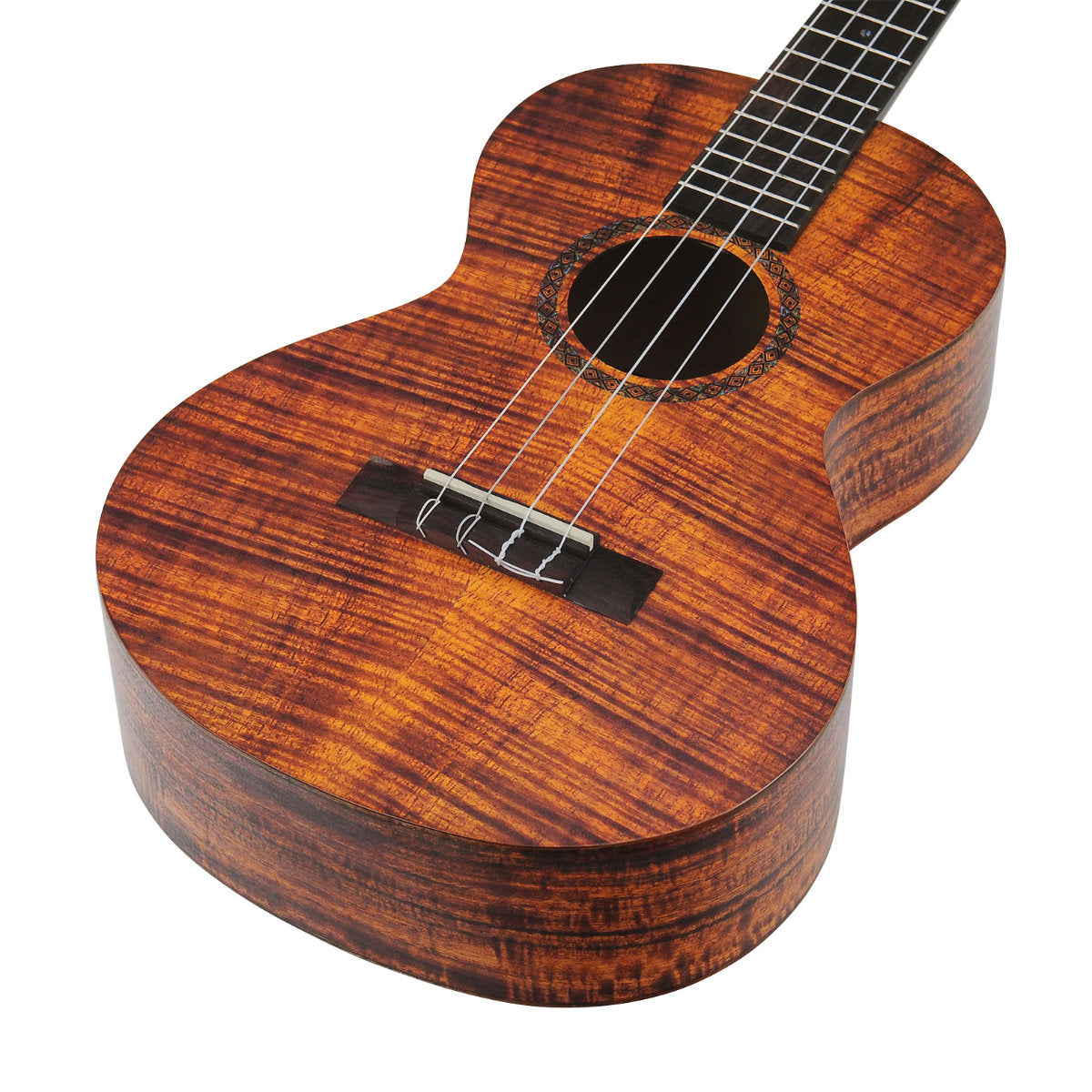 Mahalo MA4KA Artists Elite Series Baritone Ukulele - Koa Photo Flame - Bananas at Large®