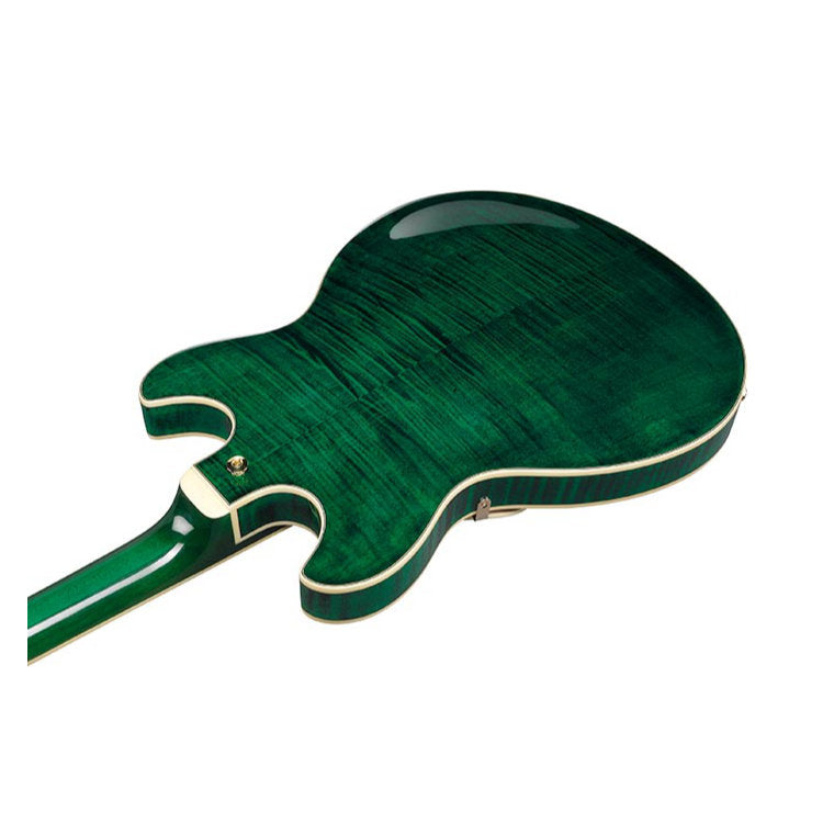 Ibanez AS93FM AS Series Artcore Expressionist Semi-Hollow Electric Guitar - Transparent Moss Green