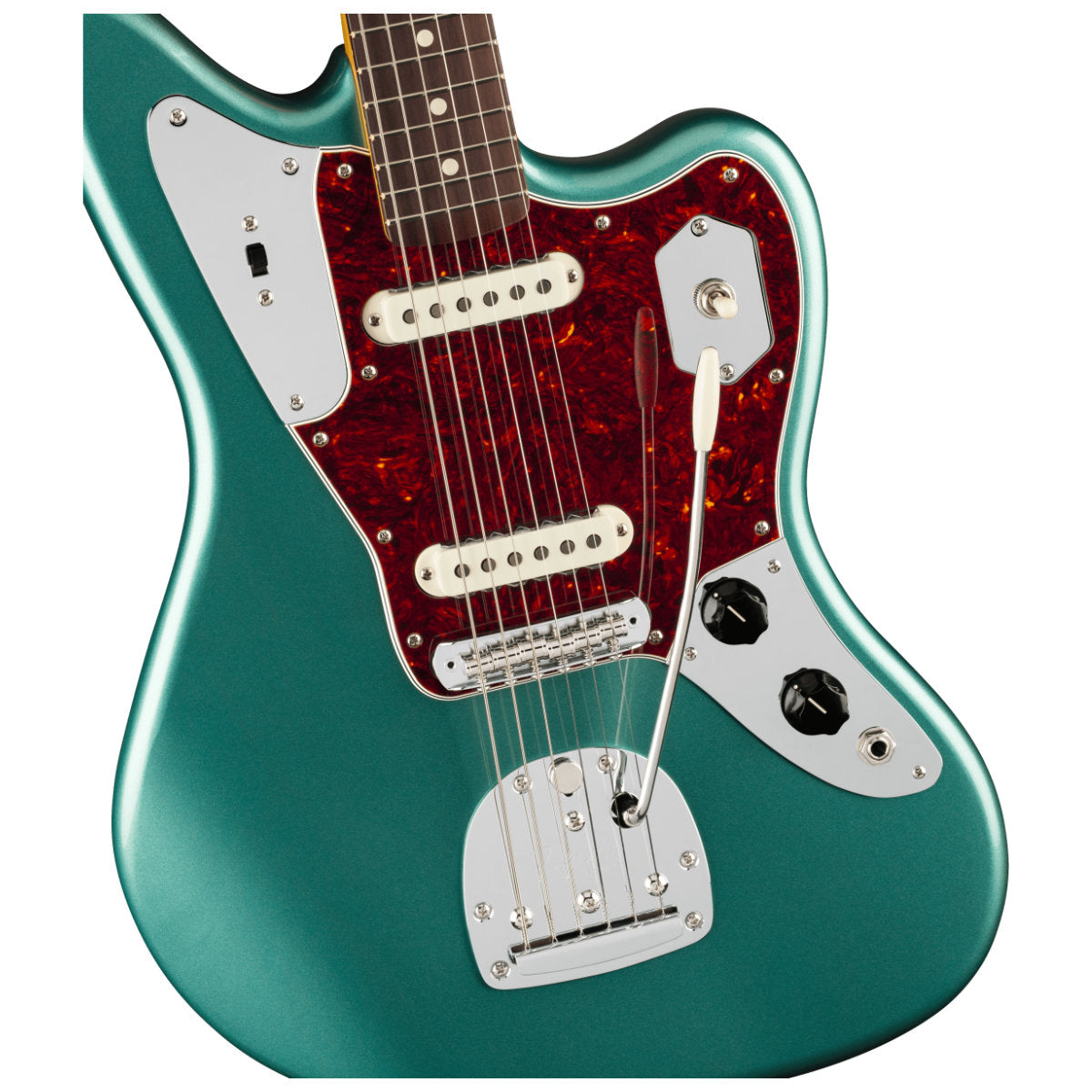 Fender American Professional Classic Jaguar® Electric Guitar - Rosewood Fingerboard - Faded Sherwood Green Metallic