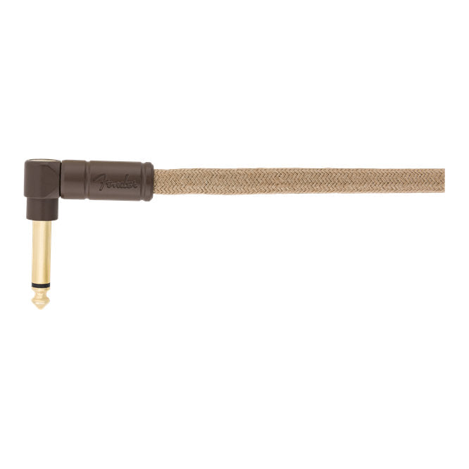 Fender Festival Hemp Instrument Cable - 10 ft. - Straight/Angle - Pure Hemp - Natural