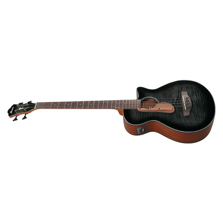Ibanez Acoustic Bass Series Acoustic-Electric Bass Guitar - Transparent Black Sunburst High Gloss - Natural High Gloss Back and Sides