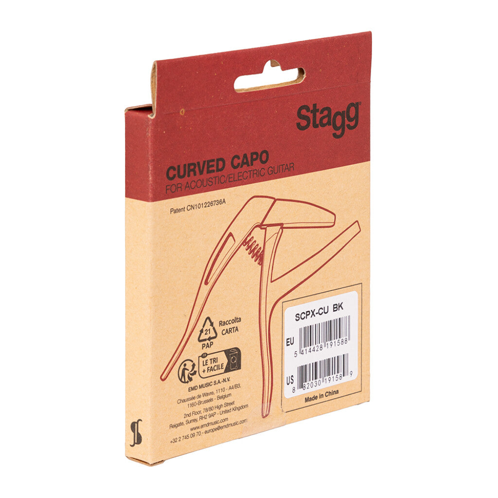 Stagg Stagg Curved Trigger Capo for Acoustic/Electric Guitar - Black