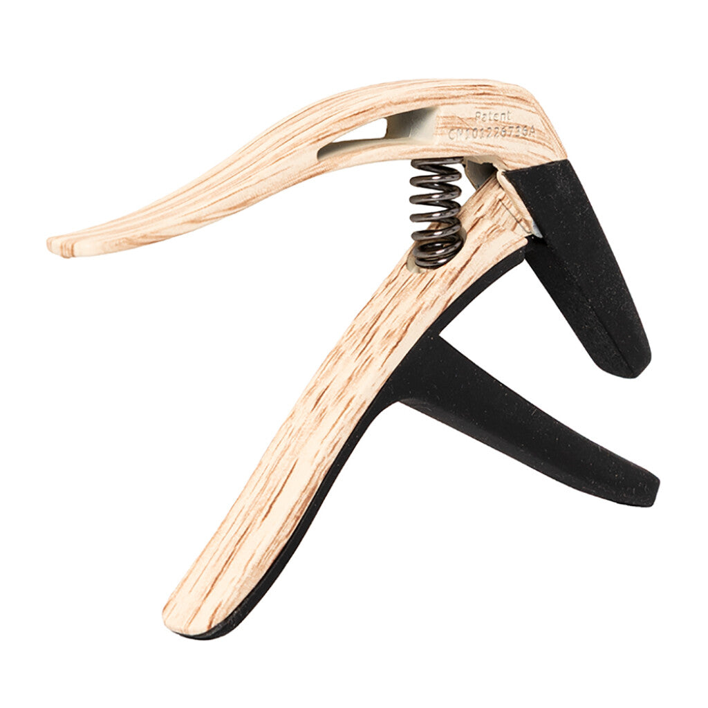Stagg Curved Trigger Capo for Acoustic or Electric Guitar - Light Wood