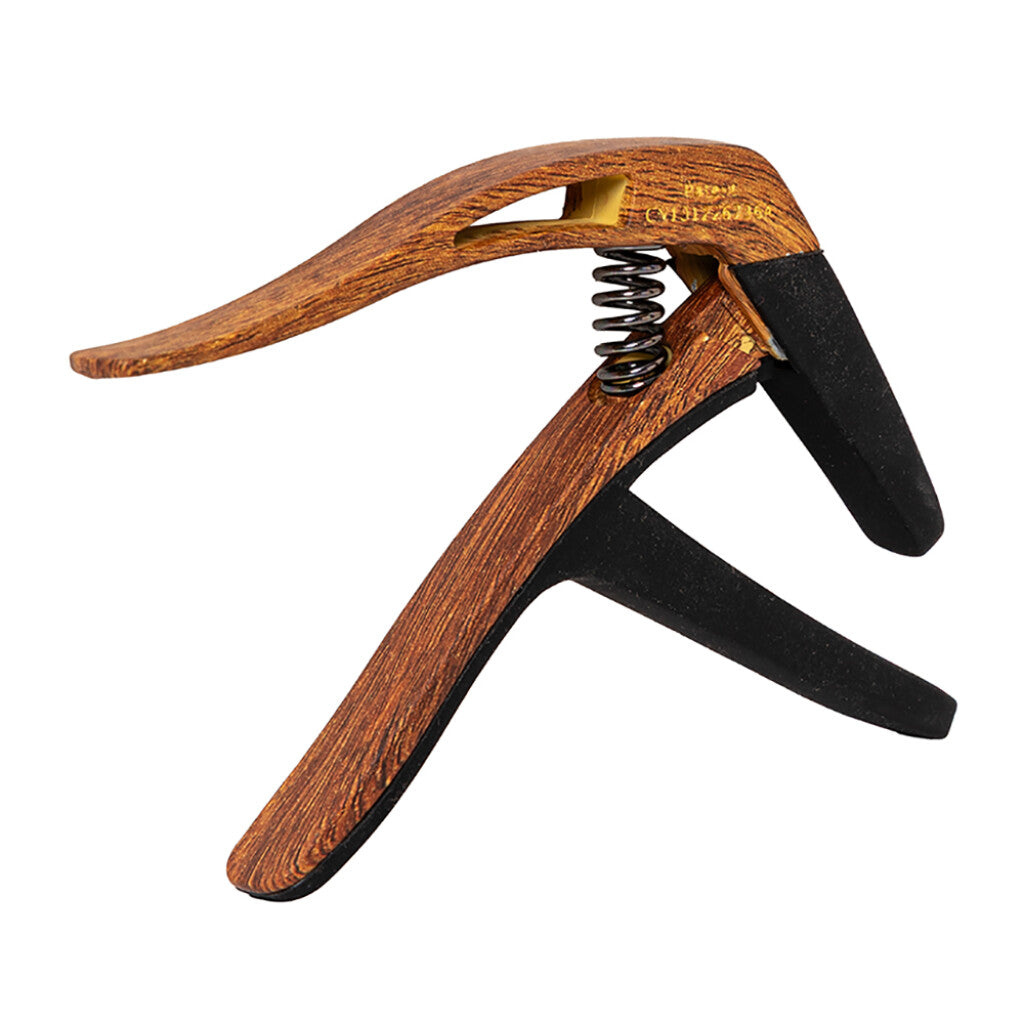 Stagg Curved Trigger Capo for Acoustic or Electric Guitar - Dark Wood