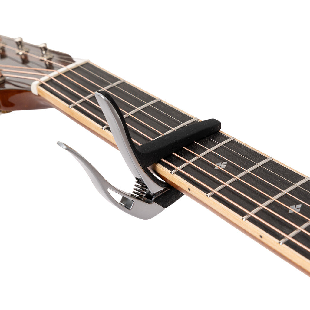 Stagg Curved Trigger Capo for Acoustic/Electric Guitar - Chrome