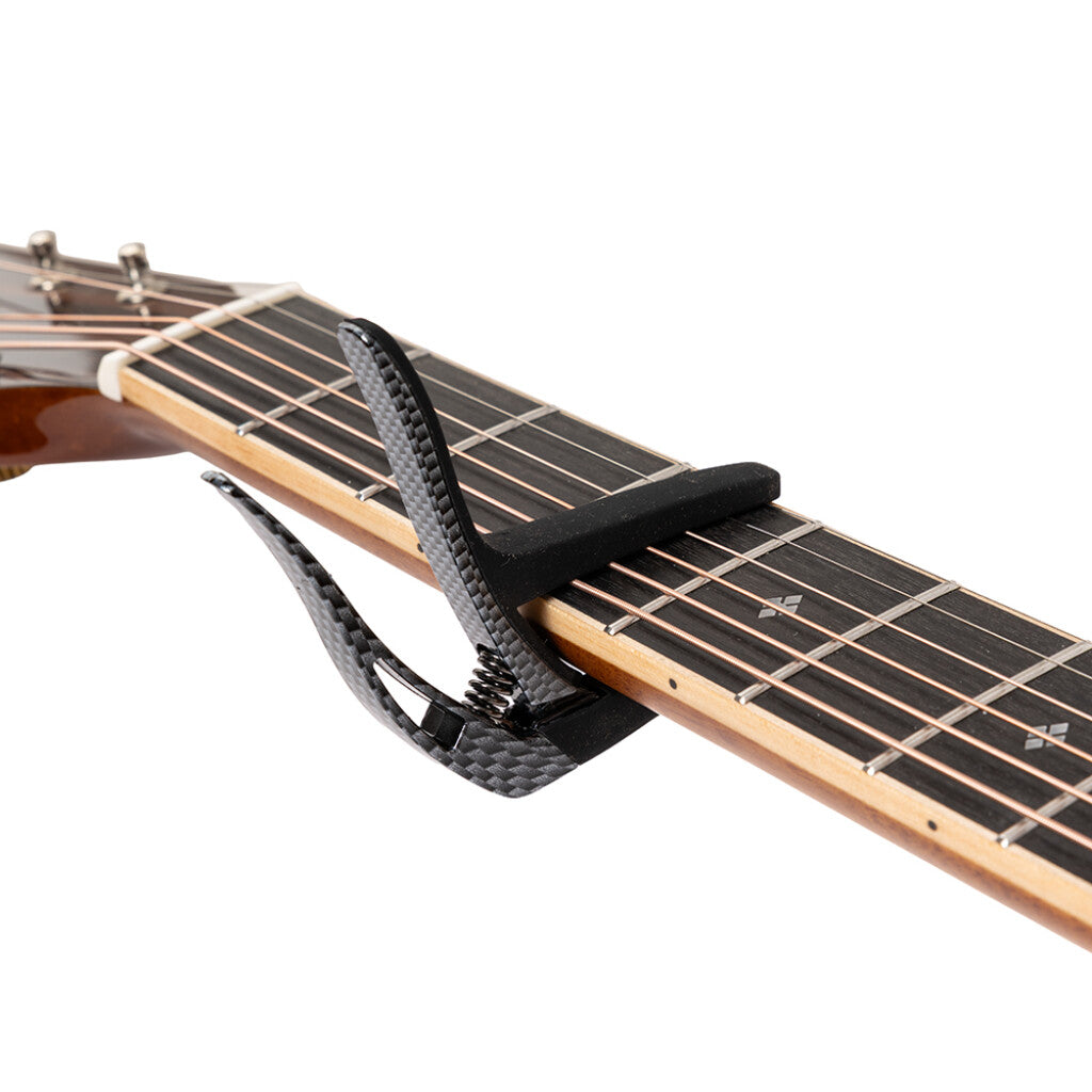 Stagg Curved Trigger Capo For Acoustic or Electric Guitar  - Carbon