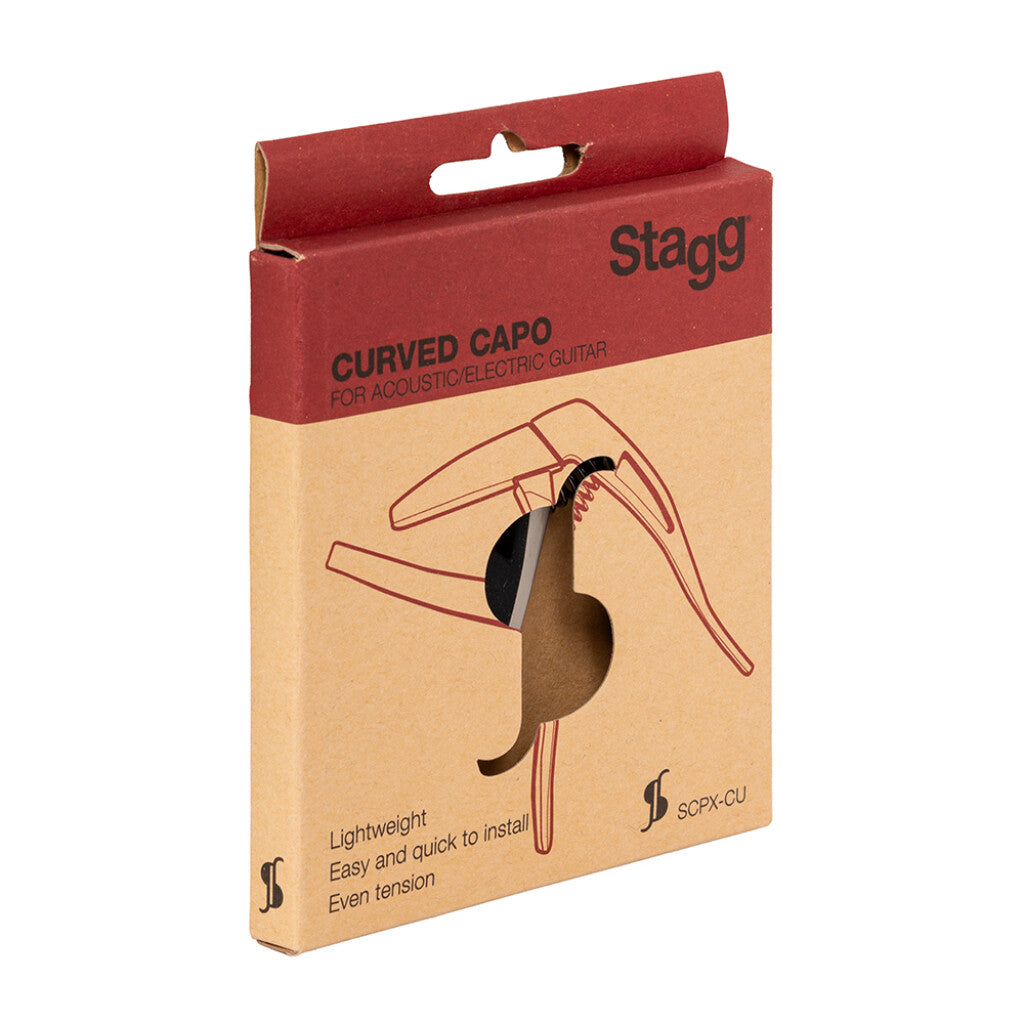 Stagg Curved Trigger Capo for Acoustic/Electric Guitar - Beige
