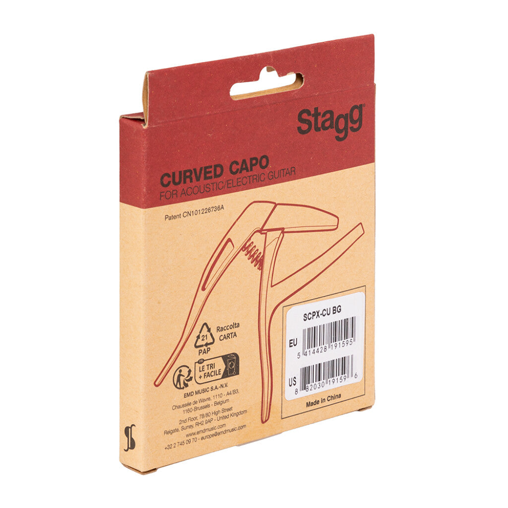 Stagg Curved Trigger Capo for Acoustic/Electric Guitar - Beige