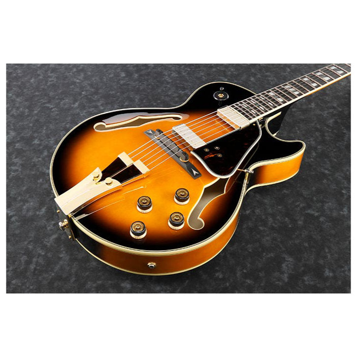 Ibanez GB10SEBS George Benson Signature Model Hollow Body Electric Guitar - Brown Sunburst - Bananas at Large®