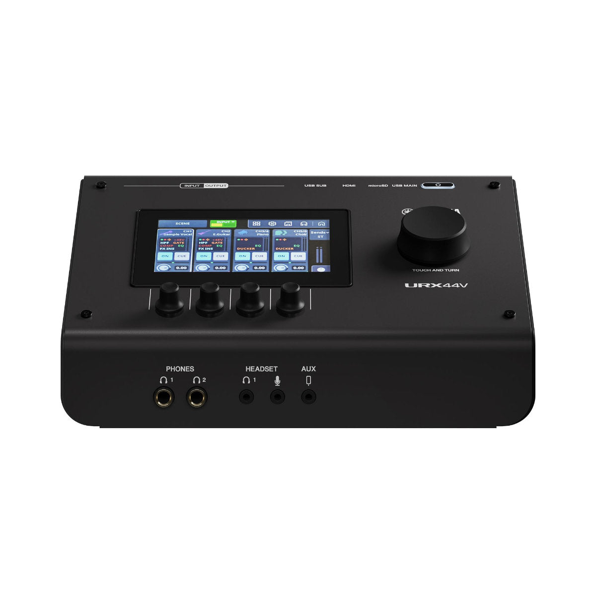 Yamaha URX44V Production Audio/Video Interface w/ Touch Screen & Built-In Effects - Black
