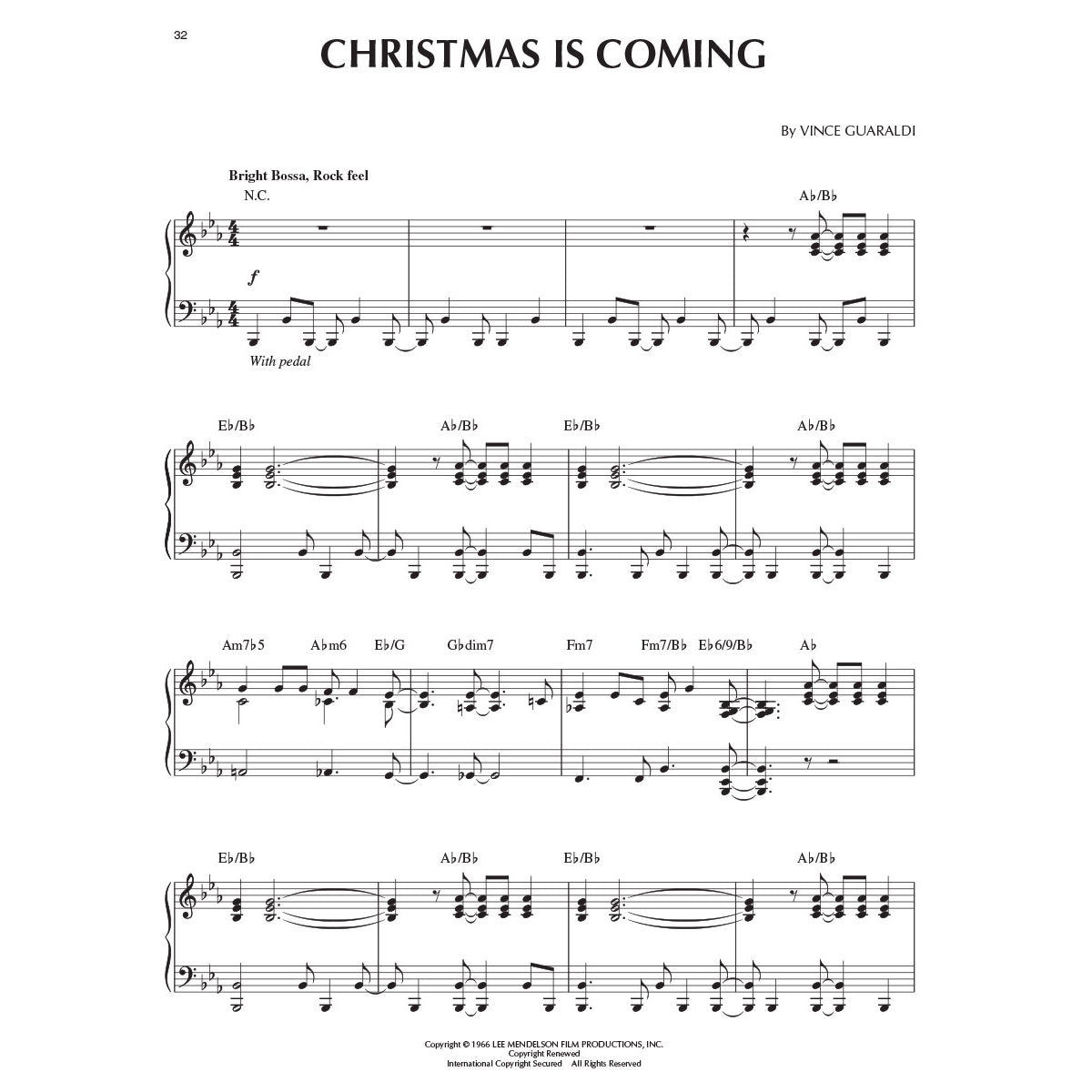 Hal Leonard A Charlie Brown Christmas Piano Solo Songbook Softcover