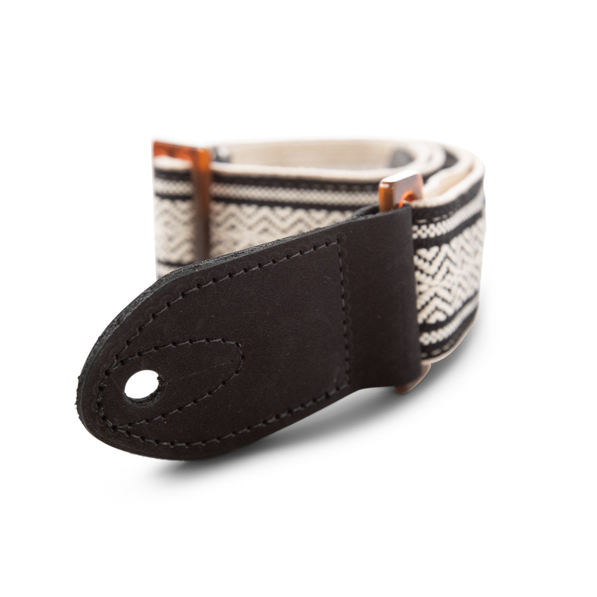 Taylor 2in Academy Jacquard Leather Guitar Strap - White/Black
