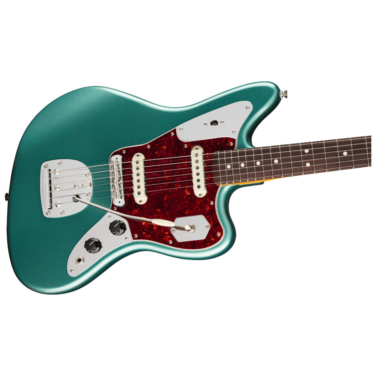 Fender American Professional Classic Jaguar® Electric Guitar - Rosewood Fingerboard - Faded Sherwood Green Metallic