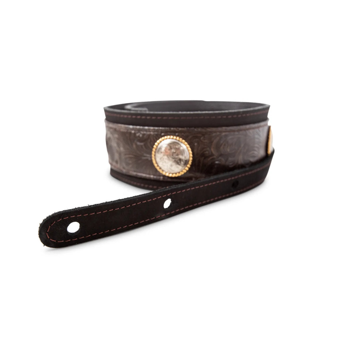 Taylor Grand Pacific 3in Brown Leather Nickel Concho Leather Strap
