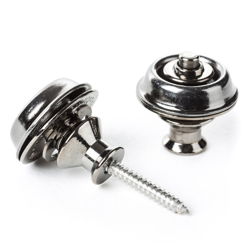 Dunlop SLS1036BN Straplok Strap Retainers Dual Design - Pair - Black Nickel - Bananas at Large®