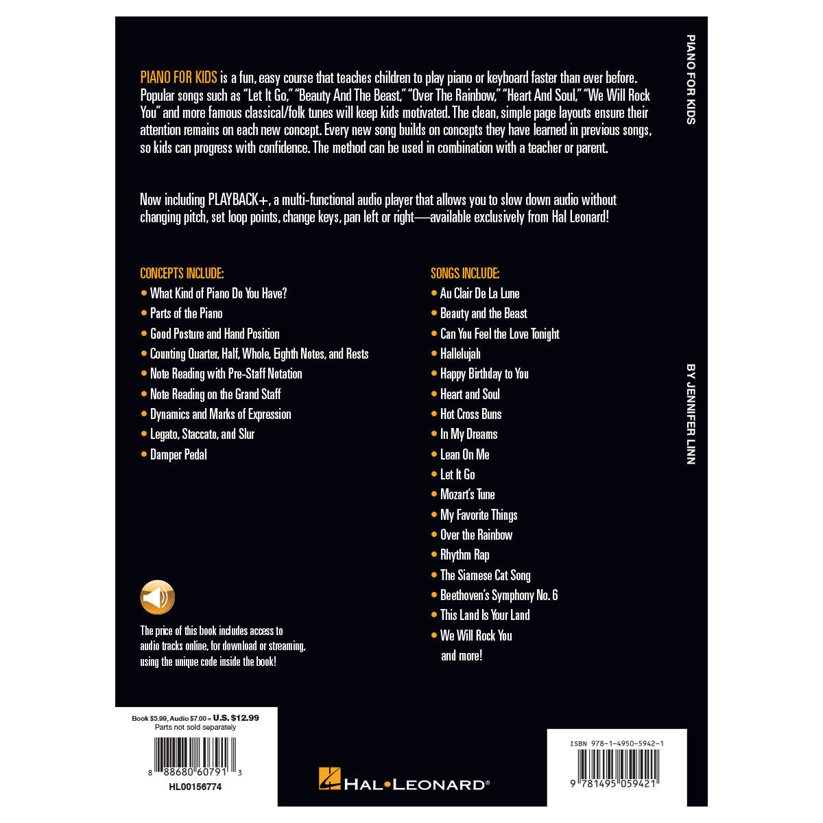 Hal Leonard Piano for Kids - A Beginner's Guide with Step-by-Step Instructions - Piano Method Softcover Audio Online by Jennifer Linn - Bananas at Large®