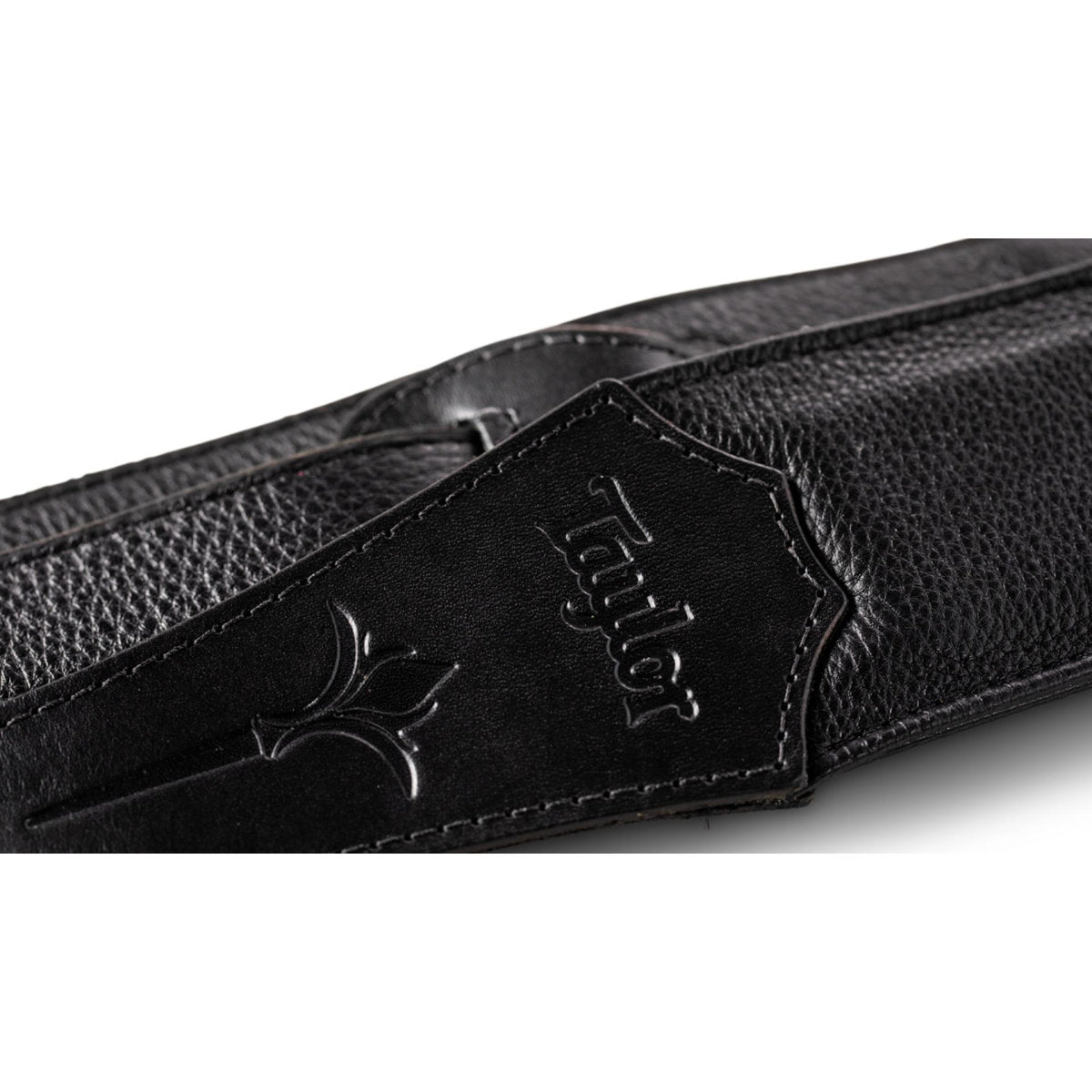 Taylor Nouveau Embroidered Leather Guitar Strap - Black Leather - 3in