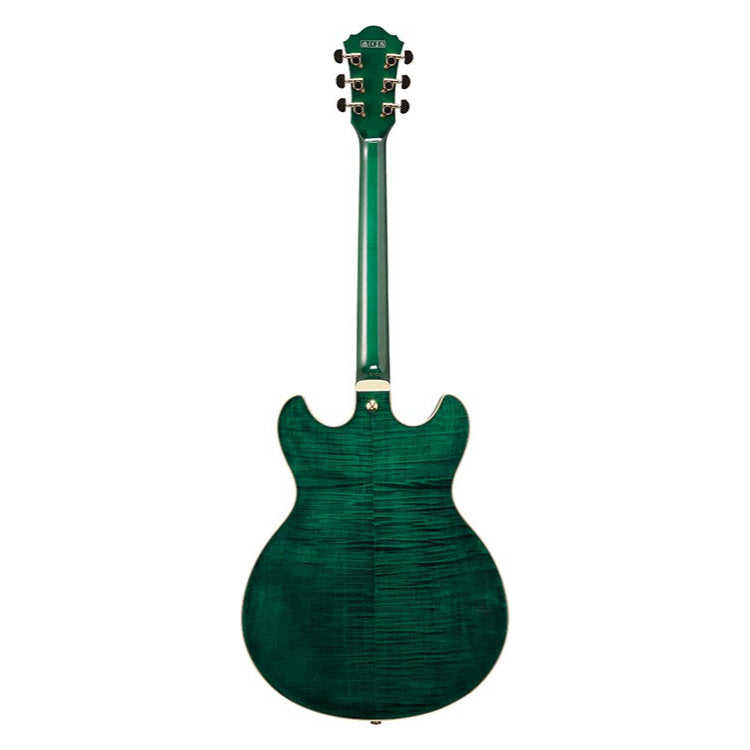 Ibanez AS93FM AS Series Artcore Expressionist Semi-Hollow Electric Guitar - Transparent Moss Green