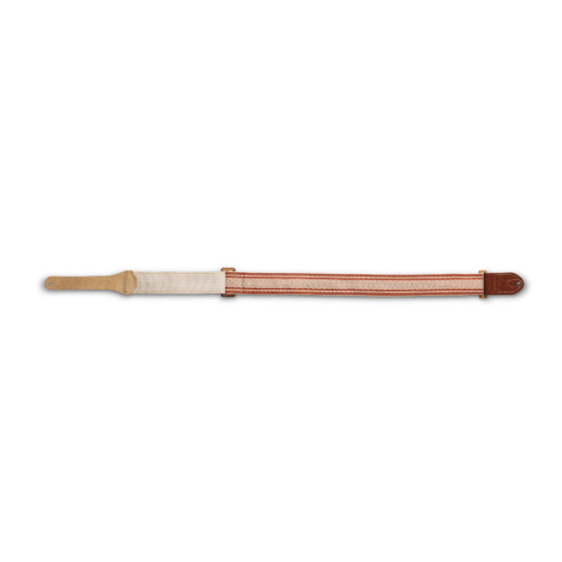 Taylor Academy Strap Jacquard Leather & Cotton Guitar Strap - White/Brown - Bananas at Large®