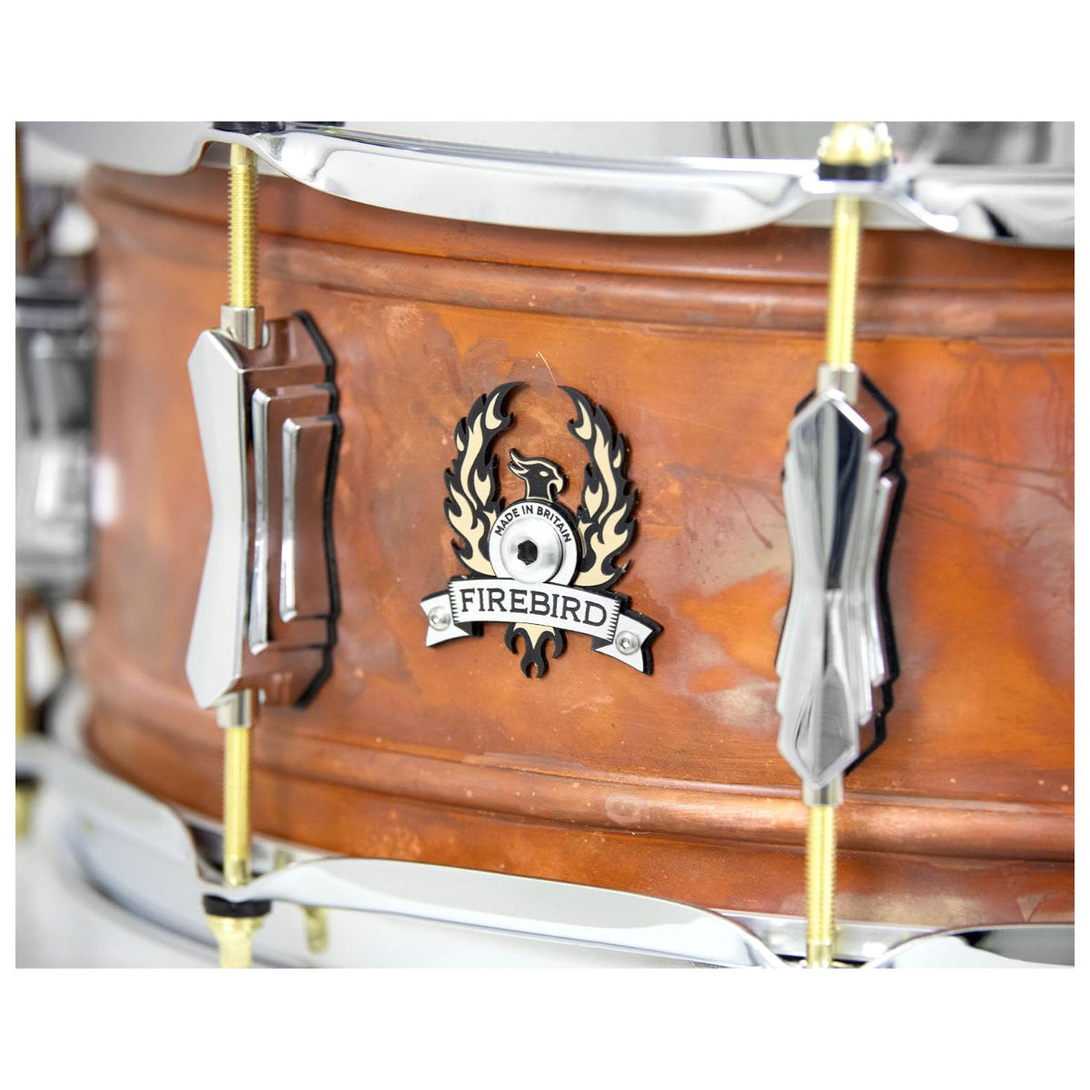 British Drum Co FB-14-60-SN Firebird Series Copper Over Brass Snare - 6in x 14in