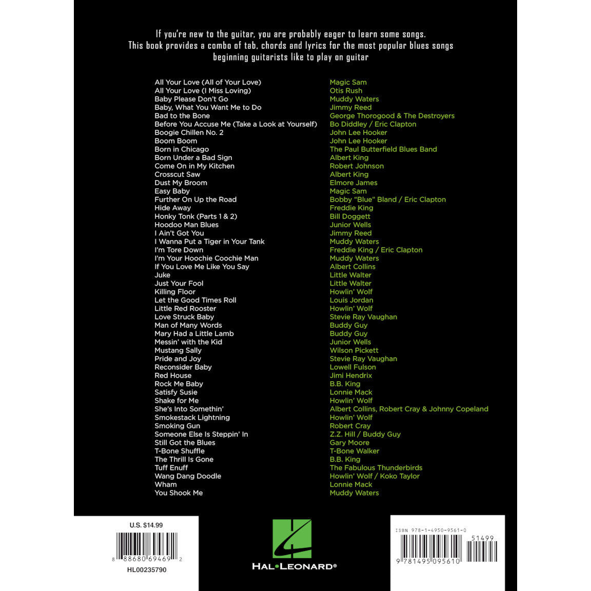 Hal Leonard First 50 Blues Songs You Should Play on Guitar Guitar Collection Softcover - TAB - Bananas at Large®