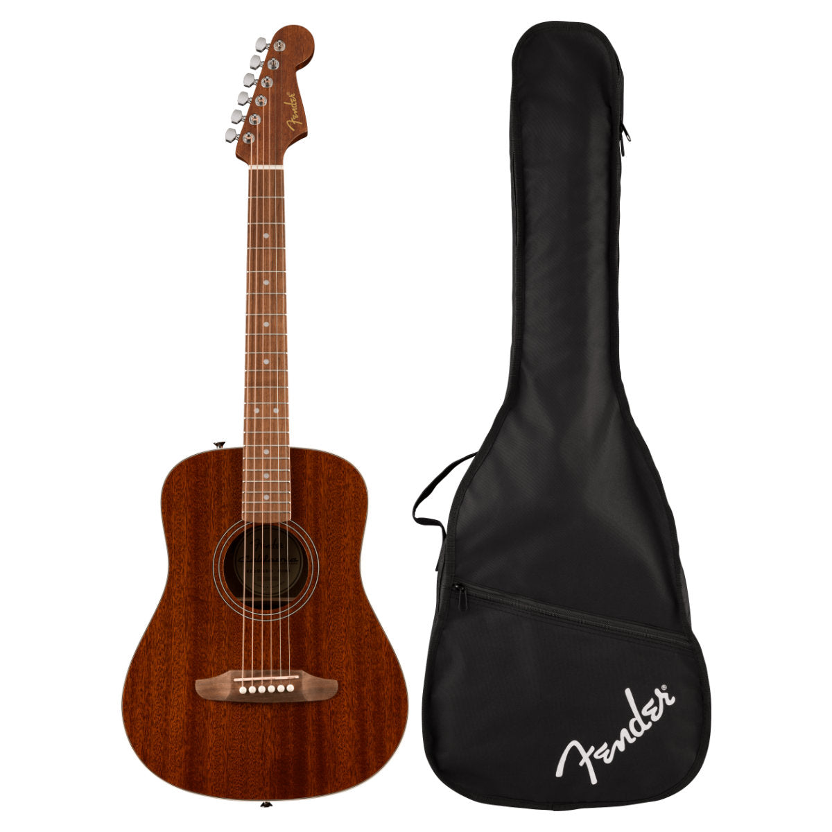 Fender California Standard Redondo Mini Acoustic Guitar w/ Bag - Sapele Top - Natural Sapele