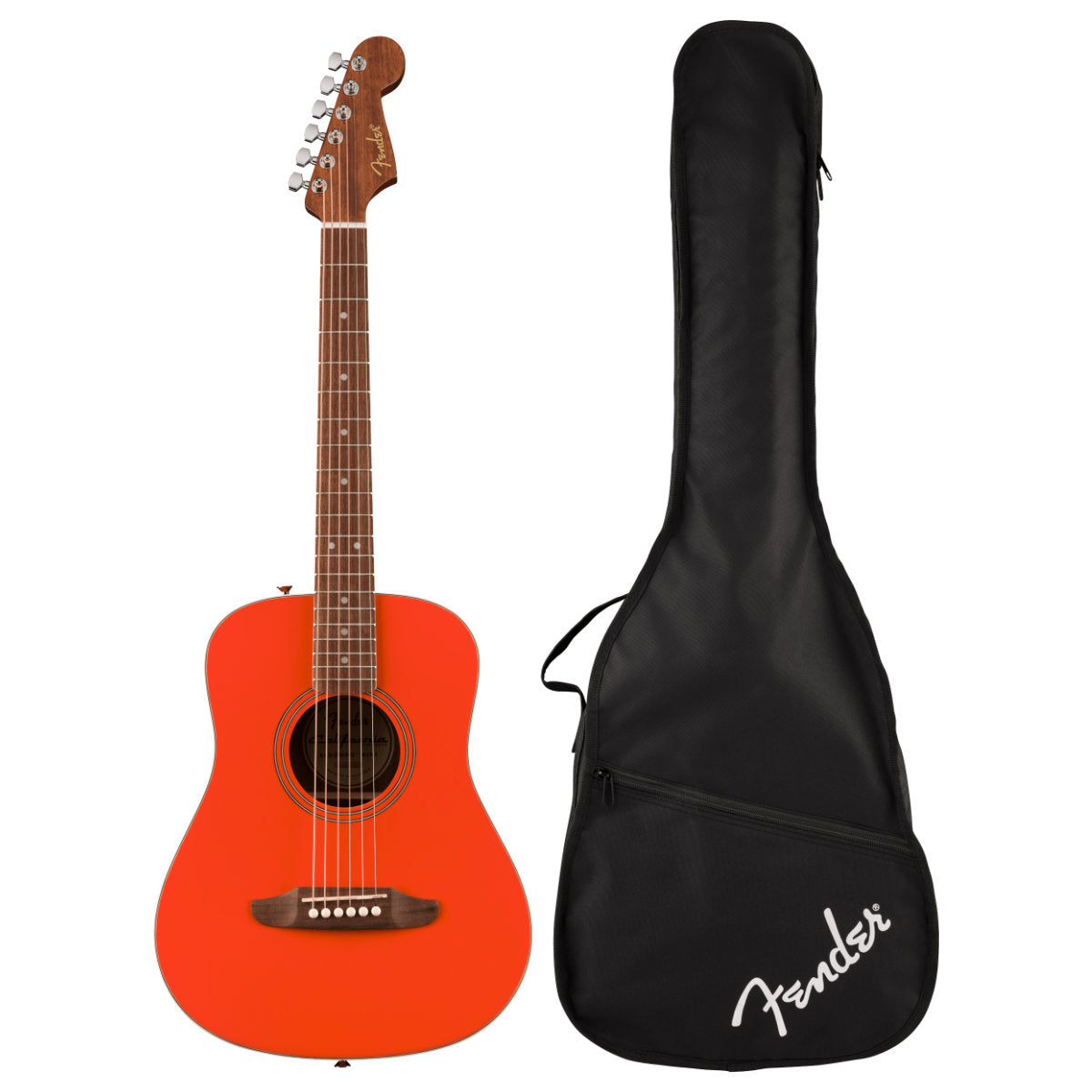 Fender California Standard Redondo Mini Acoustic Guitar w/ Bag - Spruce Top - Fiesta Red