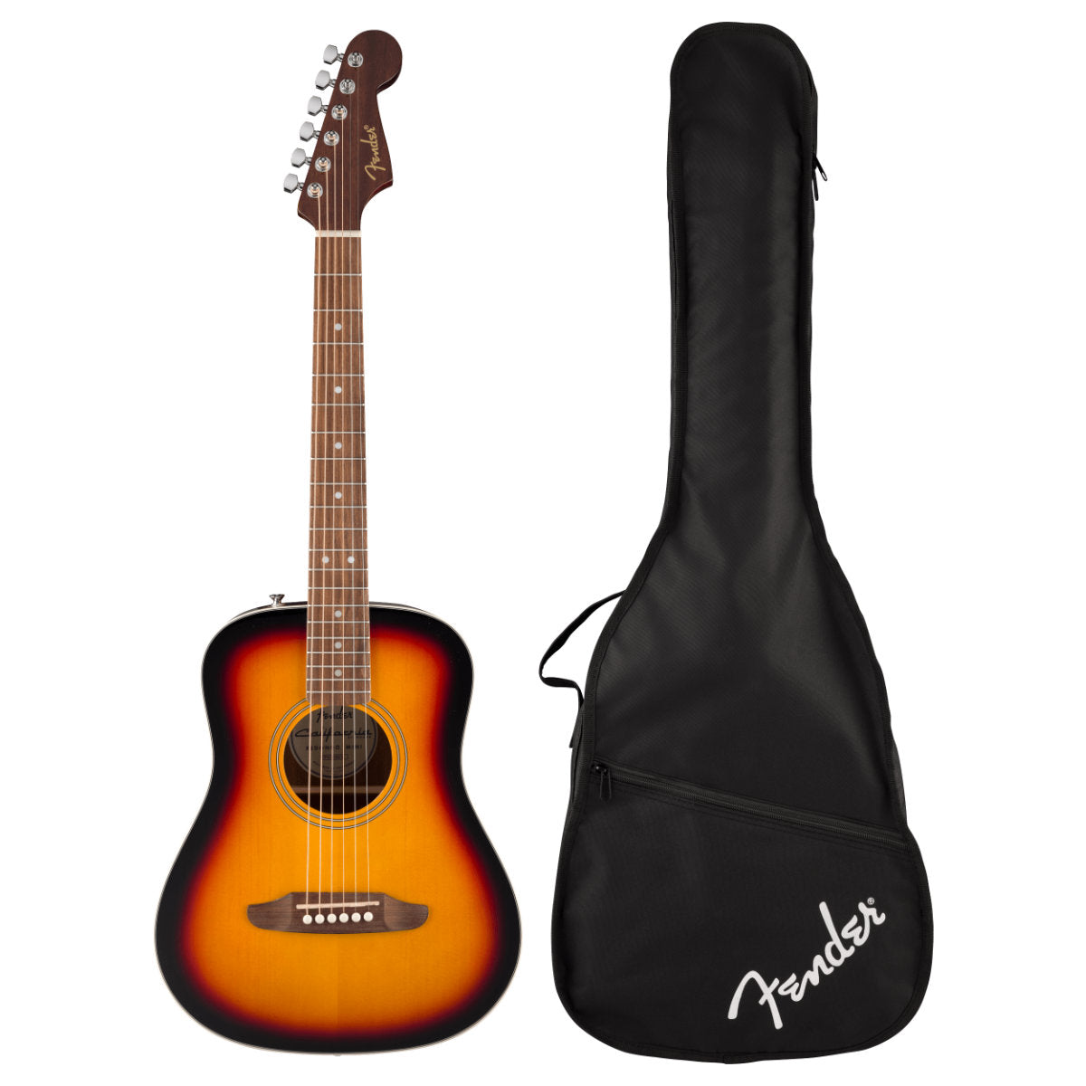 Fender California Standard Redondo Mini Acoustic Guitar w/ Bag - Spruce Top - 3-Color Sunburst