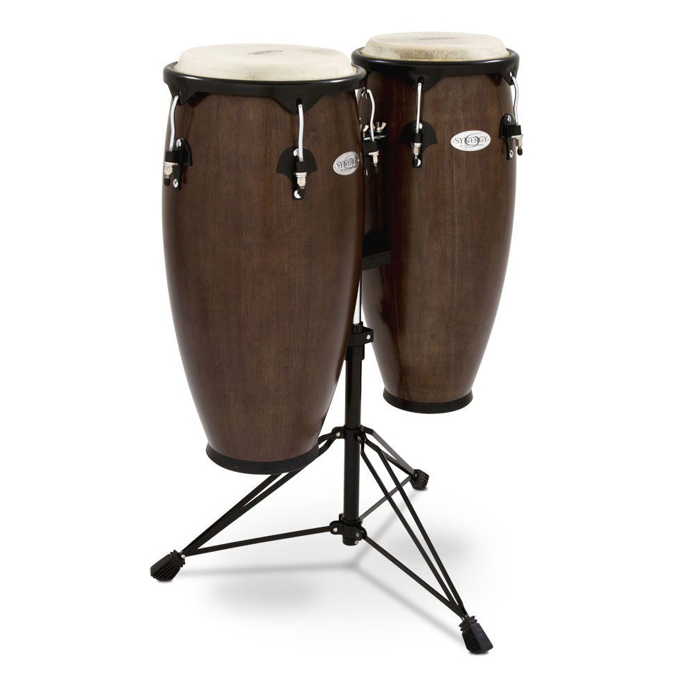 Toca Percussion Synergy Series Wood Conga Set with Stand - Tobacco