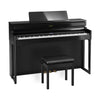 Roland HP-704 Digital Upright Piano with Stand and Bench - Polished Ebony Finish
