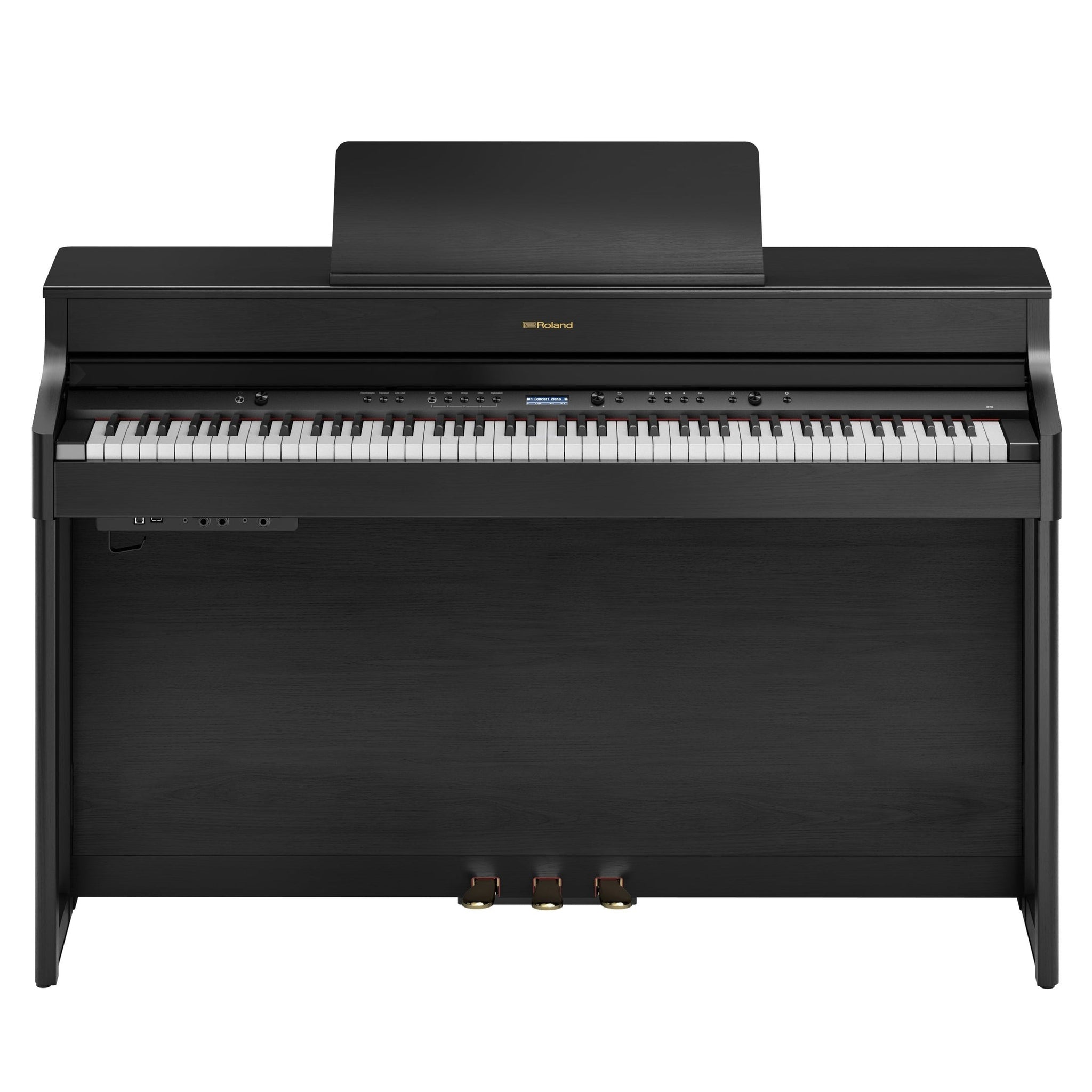 Roland HP-702 Digital Upright Piano with Stand - Charcoal Black