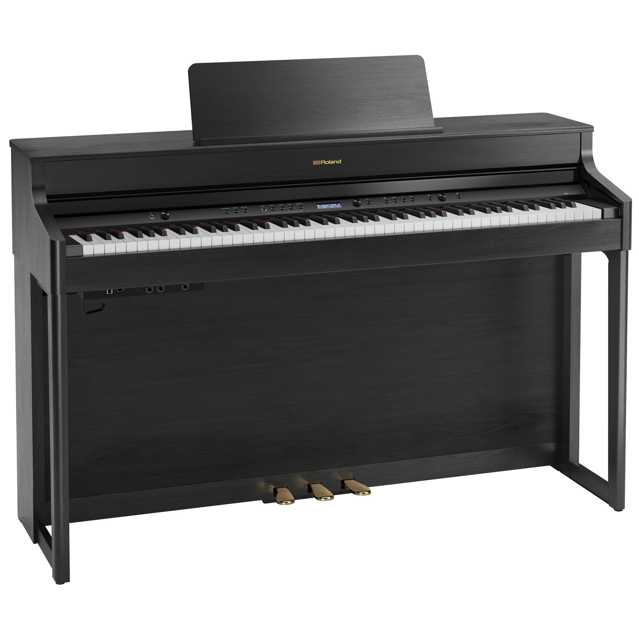 Roland HP-702 Digital Upright Piano with Stand - Charcoal Black - Bananas at Large®