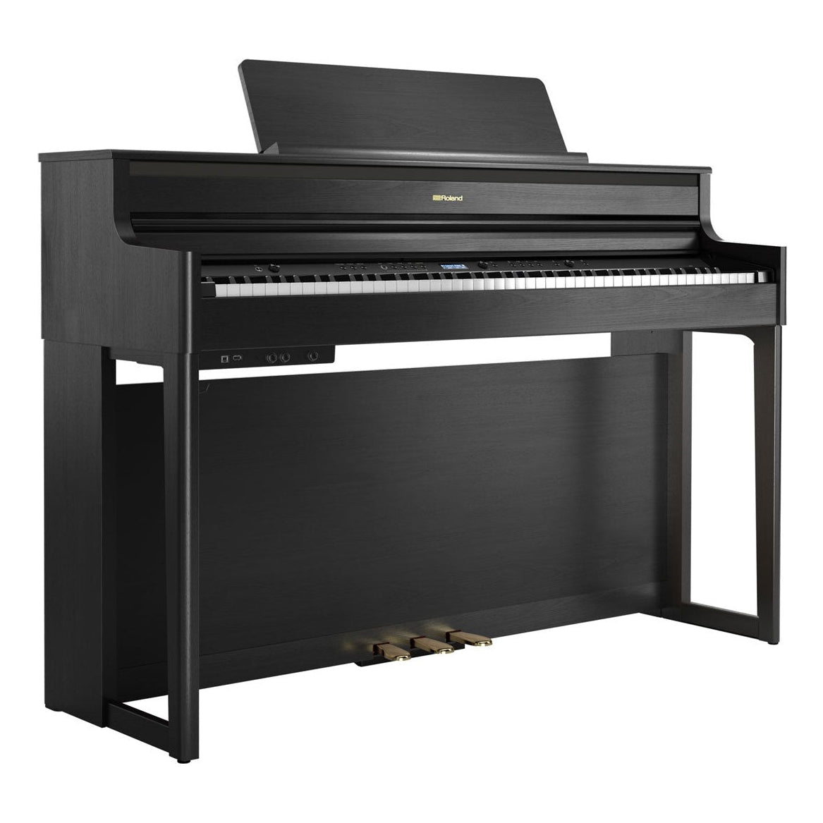Roland HP-704 Digital Upright Piano with Stand - Charcoal Black