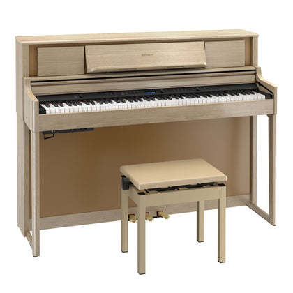 Roland LX-705 Digital Upright Piano with Stand and Bench - Light Oak